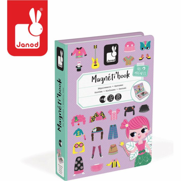 Janod Magnetické puzzle Kostýmy pro dívky Magnetibook