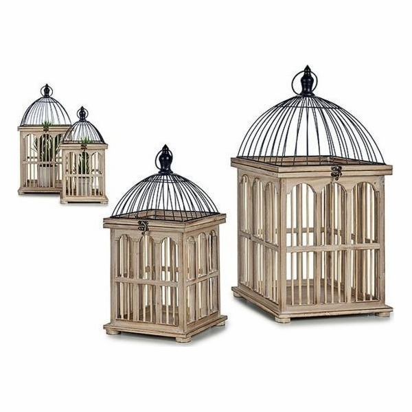 Gift Decor Dárková dekorace klec čtvercová dřevěná přírod...
