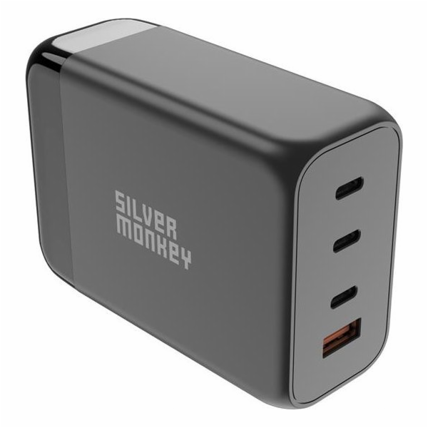 Silver Monkey Nabíječka GaN SMA155 200W 3xUSB-C PD USB-A ...