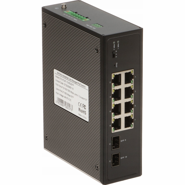 NoName PRŮMYSLOVÝ PŘEPÍNAČ POE GTX-PLM1-10-8G2SFP 8PORTOV...