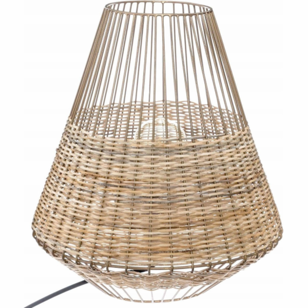 Atmosphera Proutěná a kovová lampa CHERAW, 33,5 cm, béžová