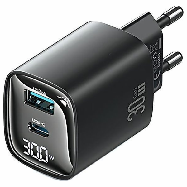 USAMS 30W GaN LED USB+USB-C CC229 Rychlonabíjecí Nabíječk...