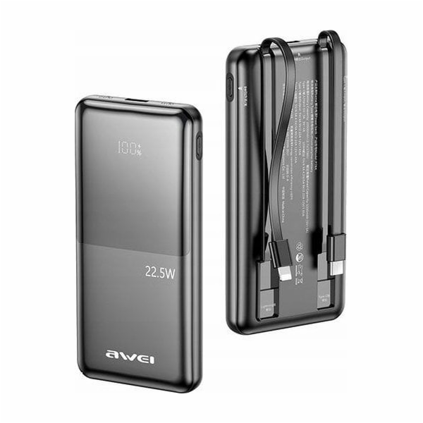 AWEI Powerbanka 10000mAh P76K 22,5W 4 nabíjecí výstupy dv...