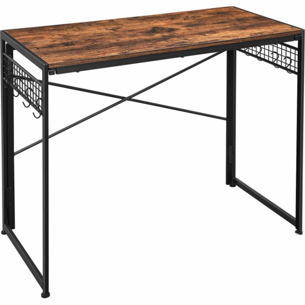 Leobert Desk Dřevěný počítačový stůl s kovovým rámem