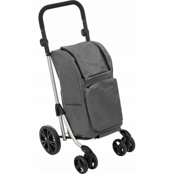 5five Nákupní vozík na stabilních kolečkách, šedý, 46 l