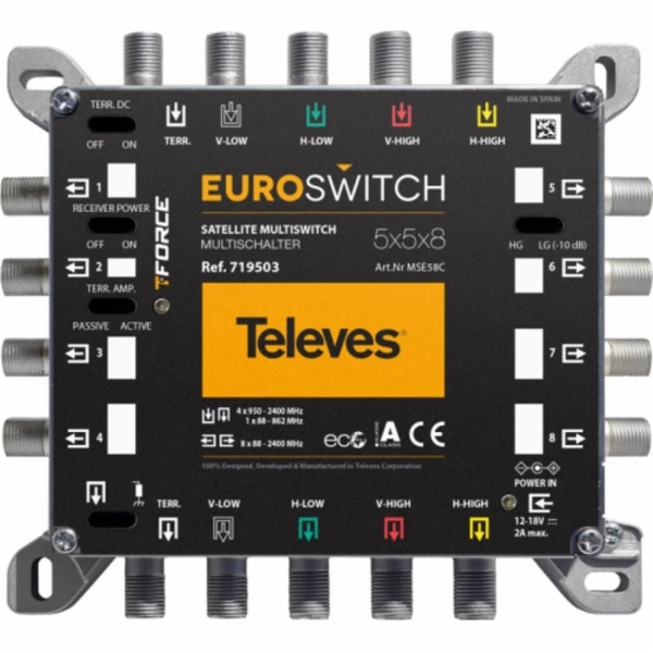 Televes Televizní přijímač EuroSwitch 5x5x8 ref. 719503