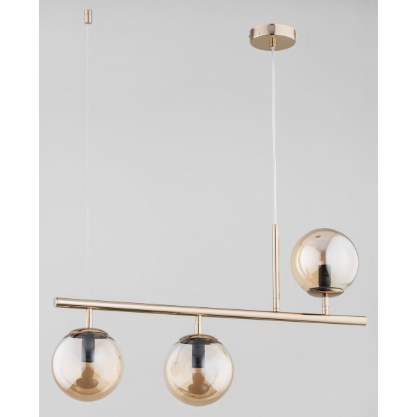 Alfa Závěsná lampa Abakus, 3žárovková závěsná lampa, zlat...