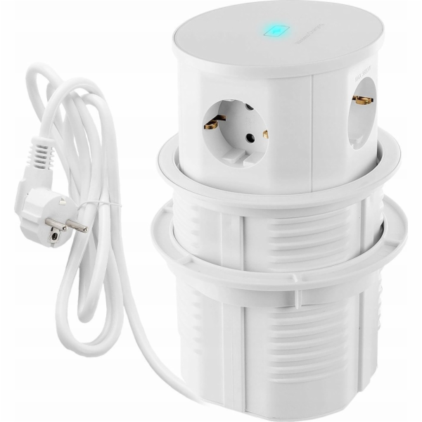 Spacetronik Kulatá stolní zásuvka Spacetronik SPS-R3D6W V2