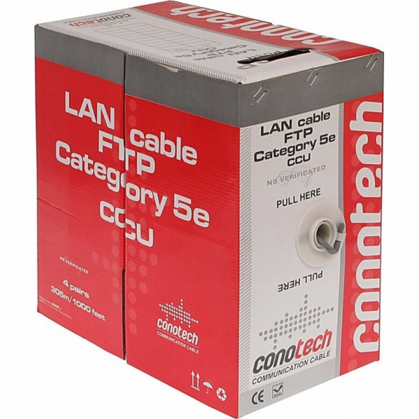 Conotech Počítačový kabel FTP CU CAT5E s kroucenou dvojli...