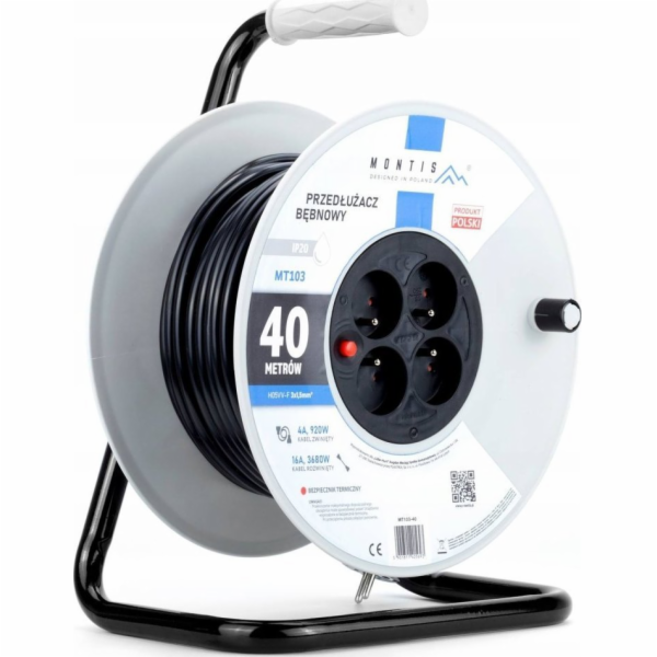 Montis Prodlužovací kabel MT103-40 4x2p+Z IP20 16A 3x1,5 ...
