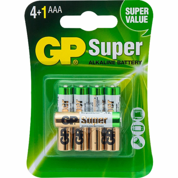 GP Battery Alkalické baterie LR03/AAA GP SUPER 5 ks. (G-T...