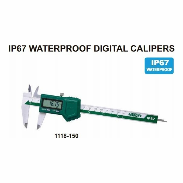 Insize Posuvné měřítko 200 míst 8 IP67 3V/ABS/SQ/CERT.