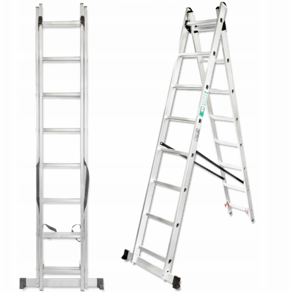 Forcekraft Kombinovaný žebřík 2x14 schodů