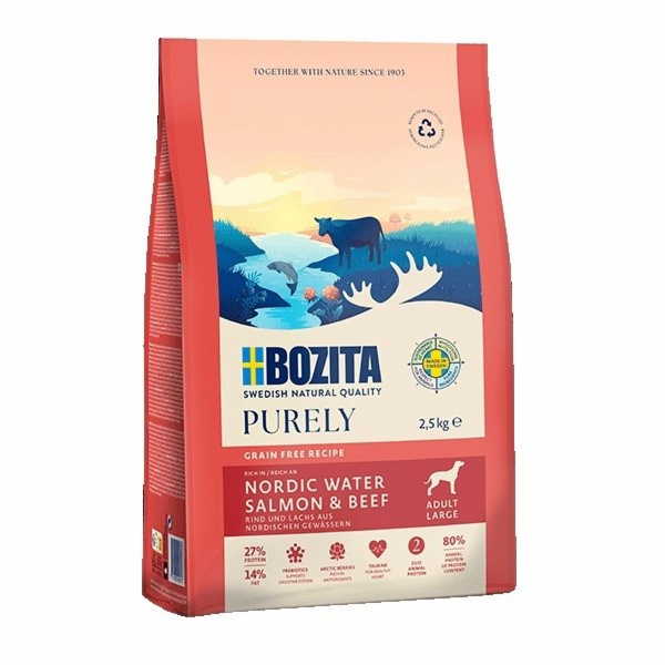 BOZITA Purely Adult Large Beef and salmon - suché krmivo ...