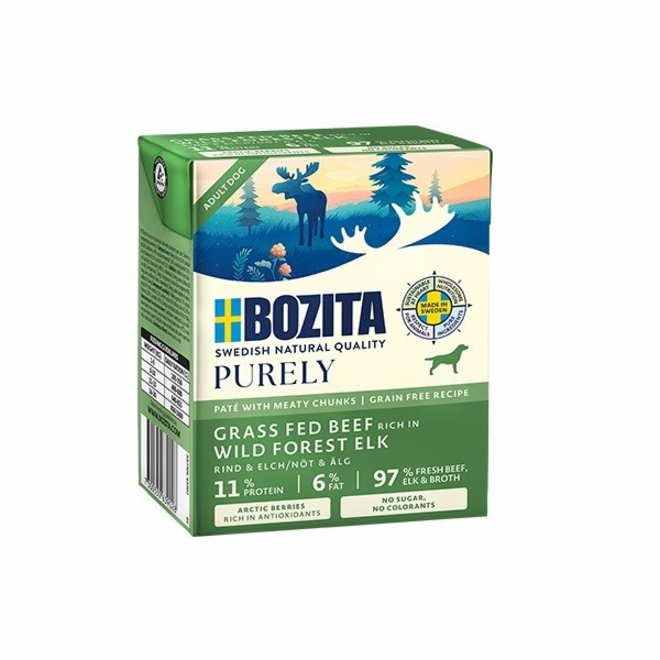 BOZITA Purely Paté Duoprotein Beef and elk - vlhké krmivo...