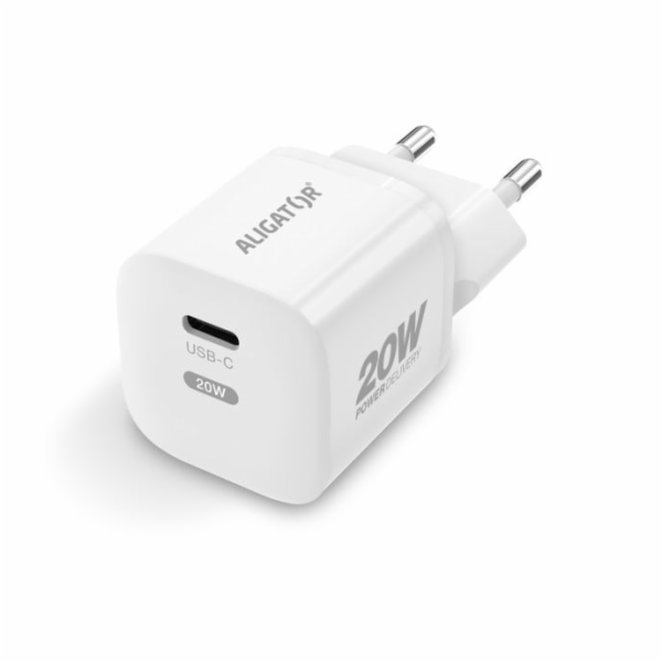 Chytrá síťová mini nabíječka ALIGATOR Power Delivery 20W,...