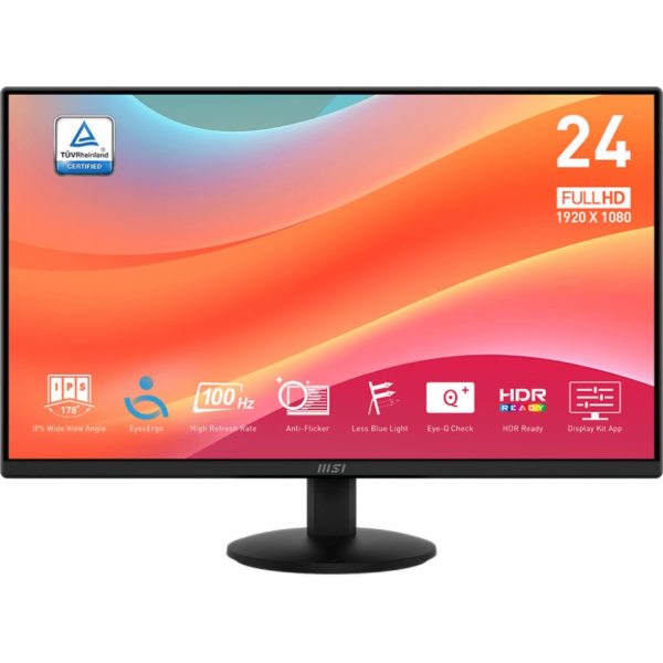 MSI Monitor 23,8 palce PRO MP242L LED/FHD/Plochý/100Hz/Černý