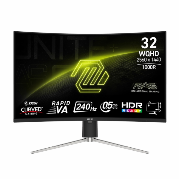 MSI MAG/325CQRXF E2/31,5"/VA/QHD/240Hz/0,5ms/Blck-Slvr/2R