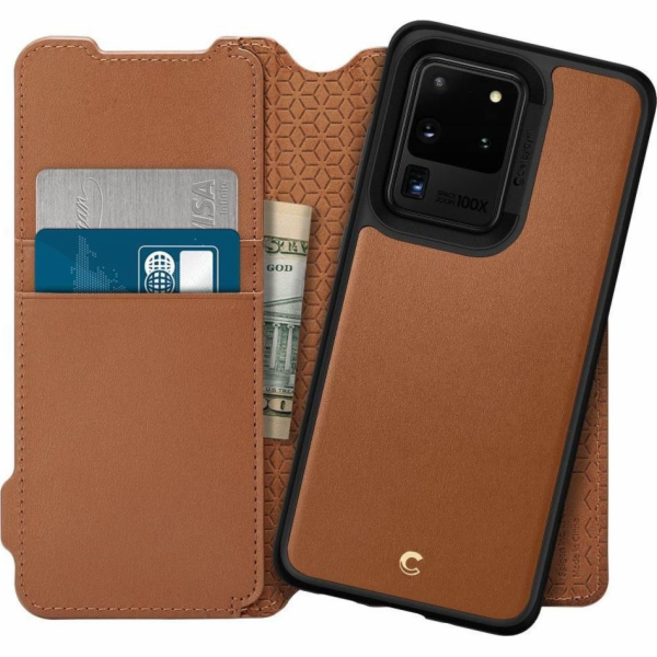 Spigen Peněženka Ciel Sam G988 S20 Ultra hnědá/hnědá ACS0...