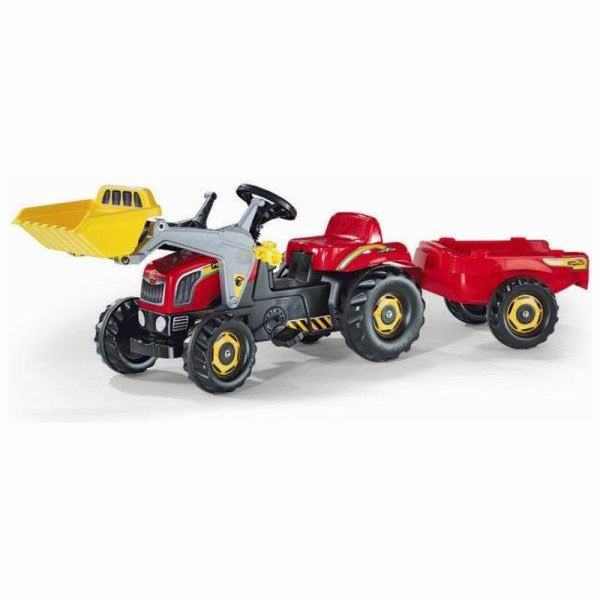 Rolly Toys Rolly Traktor s kýblem a přívěsem červený (502...