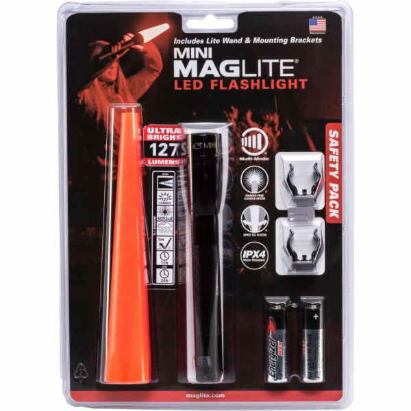 Maglite Mini-LED 2AA  Sicherheitslampe schwarz