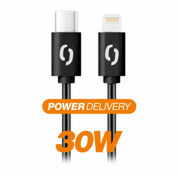 Datový kabel ALIGATOR POWER 30W, USB-C/Lightning 3A, 2,5m...
