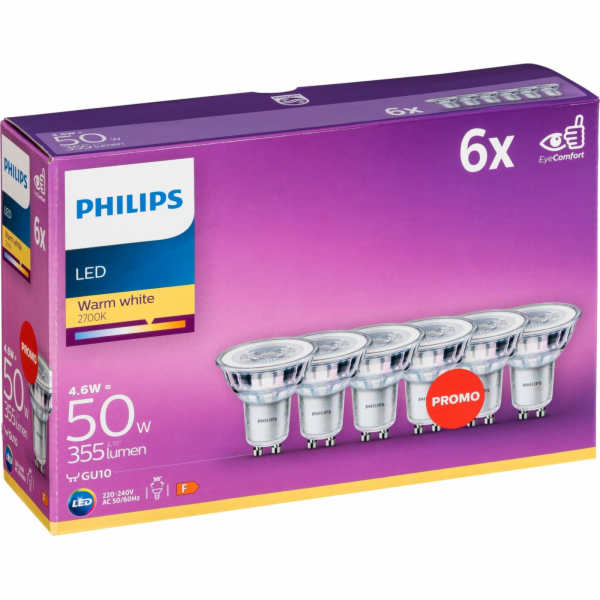 Philips LED-Classic GU10 36D 6er Set 4,6W 2700K