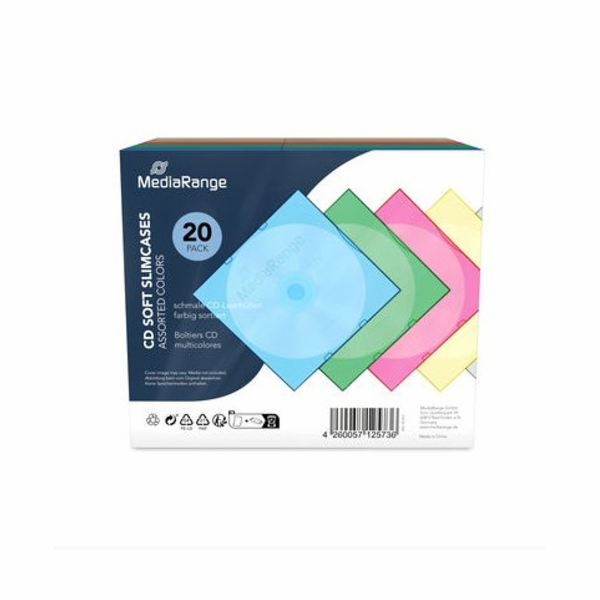 Obal na 1 CD 5mm barevný - 20ks (5x4 barvy)