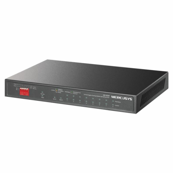 MERCUSYS switch MS110GMP (10xGbE,8xPoE+,111W,fanless)