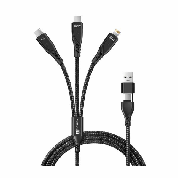 Kabel CONNECT IT Wirez 6in1 2x USB-C, 1x Lightning, 1,25 ...
