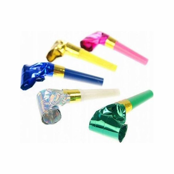 Party Deco Holografické rozšiřitelné trumpetové píšťaly -...
