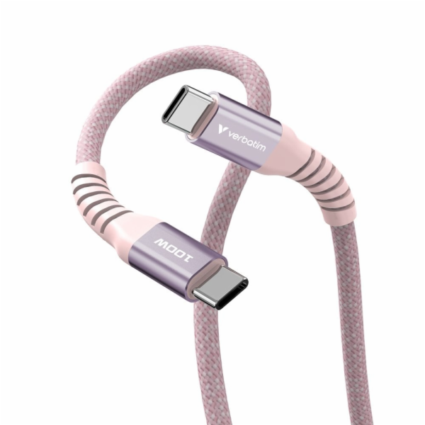 Verbatim USB-C->C magnetický kabel Sync & Charge 100W růžový