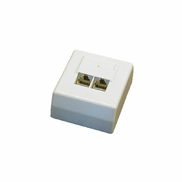 DATACOM Datová zásuvka STP CAT5E 2xRJ45 na omítku 45st. bílá