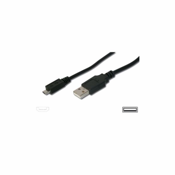 PremiumCord Kabel micro USB 2.0, A-B 0,5m