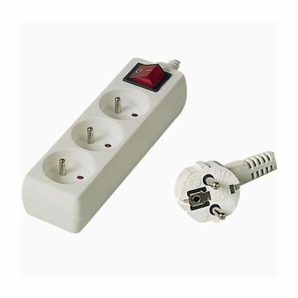 PREMIUMCORD&nbsp;Prodlužovací&nbsp;přívod&nbsp;230V&nbsp;7m,&nbsp;3&nbsp;zásuvky&nbsp;+&nbsp;vypínač