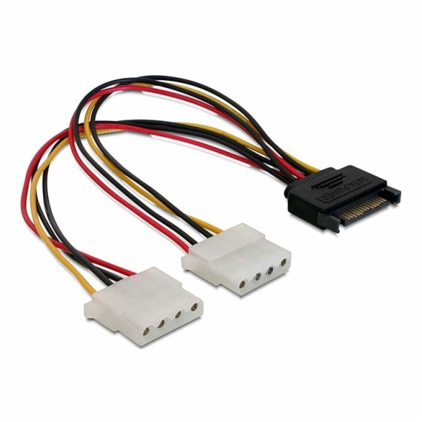 Delock Power Adapter SATA 15-pin samec na 2x Molex 4-pin ...