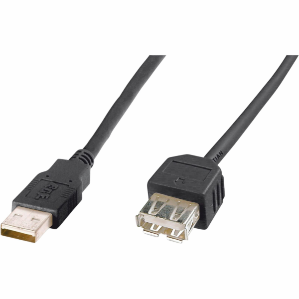 Digitus USB kabel prodlužovací A-A, 1.8m, černý