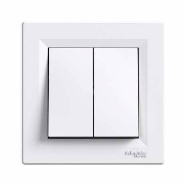 Asfora - Tl. ovládač dvojnásobný, bezšroubový - bí