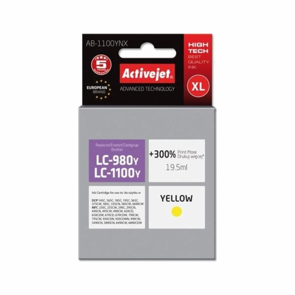 ActiveJet inkoust Brother LC-1100Y, 15 ml,  new AB-1100YN...