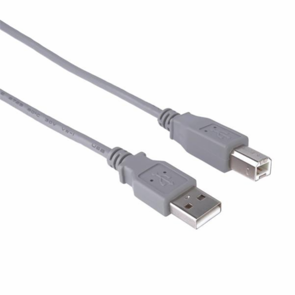 Kabel PremiumCord USB 2.0 A-B pro tiskárny 5m, šedý