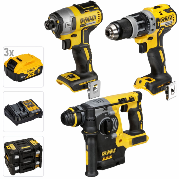 POWER TOOL COMBO KIT DEWALT DCK368P3T-QW (DCH273+DCD796+D...