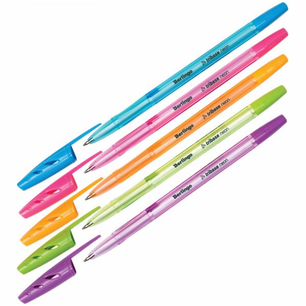 Berlingo Tribase neonové kuličkové pero 0,7 mm modré (265...
