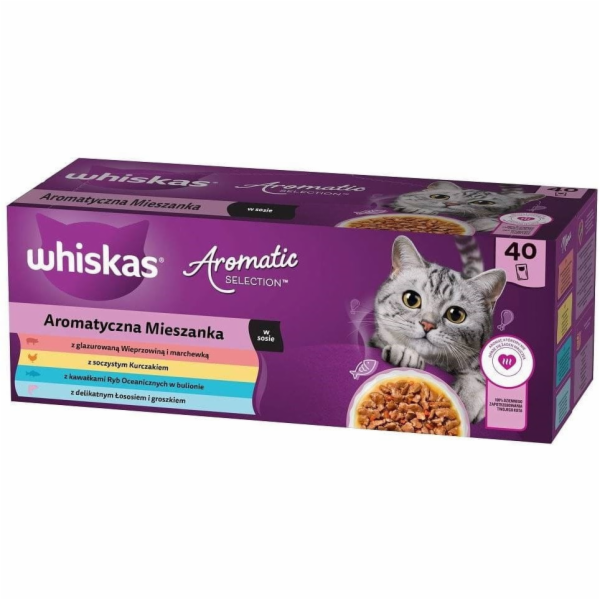 WHISKAS Aromatické sáčky mix příchutí 40x85g