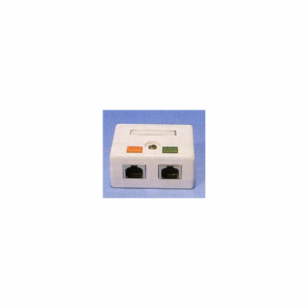 Zásuvka STP 2x RJ45 Cat5E, blok 110, na omítku