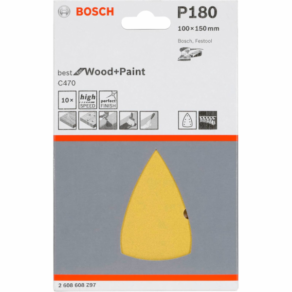 Bosch Sanding Pad 10 pcs. for C470 Grit 180 100x150 mm