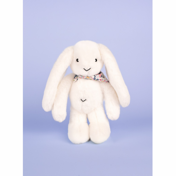 Doudou Plyšový králíček s šátkem bílý 35 cm