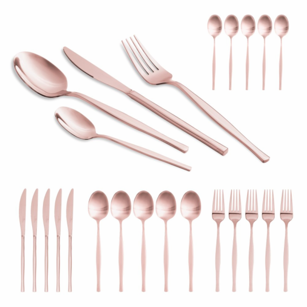 Sada příborů nerez 24 ks mirror Rosegold Metallic Line BH...