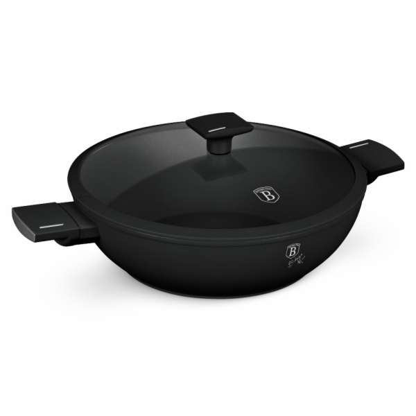 Pánev WOK s titanovým povrchem a poklicí 30 cm Matte Blac...