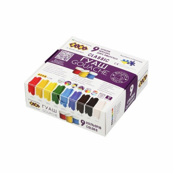 Kvašové barvy Zibi Classic Kids, 180 ml, 9 ks.