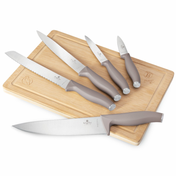 Sada nožů s prkénkem 6 ks Taupe Collection BH-2967